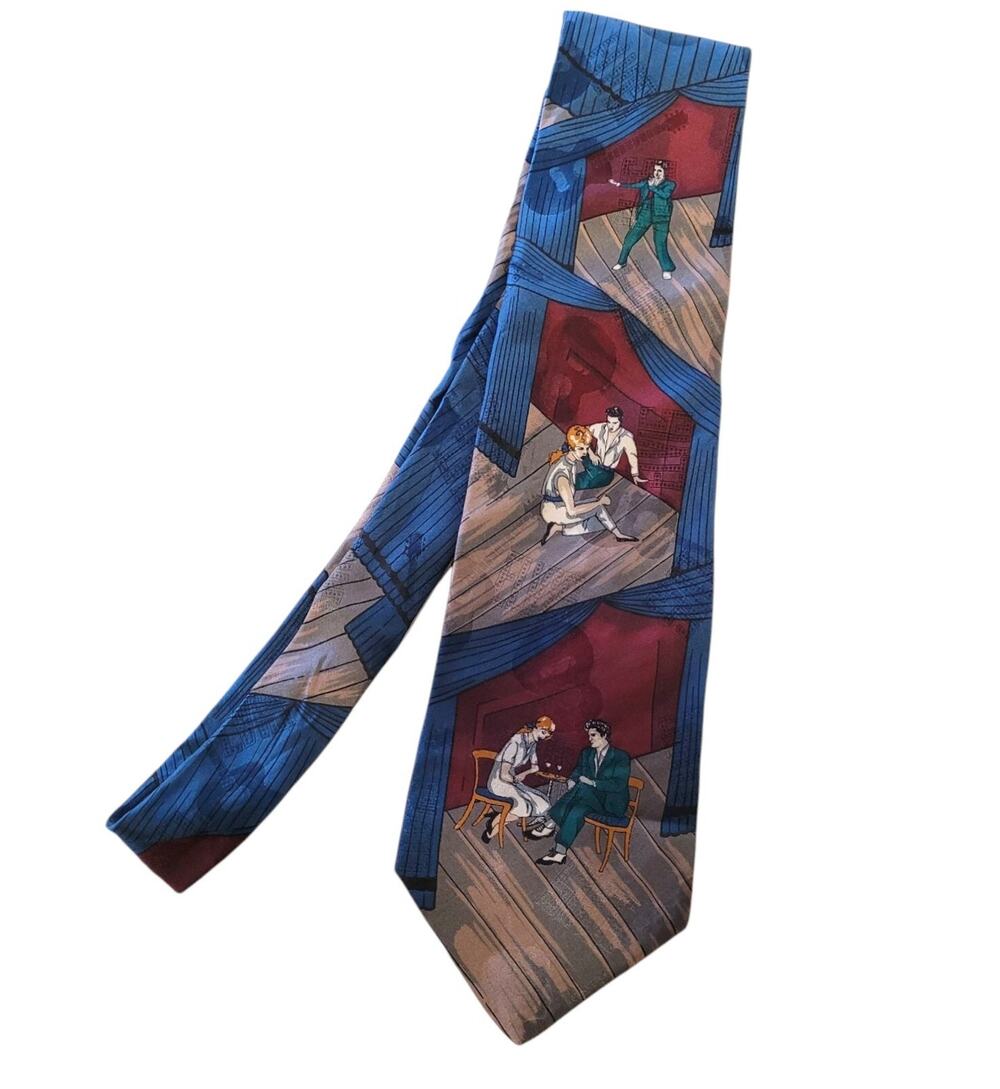 The Elvis Presley Collection by Supersa 100% Italian Silk Tie Blue Red 57"
